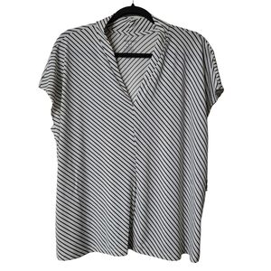 Nine West Black and White Striped Blouse
